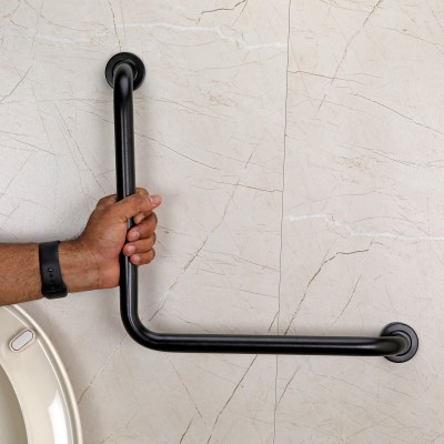 FORTUNE SS L Grab Bar, Safety Hand Support, Balance Handle Bathroom- Matt, Pack of 1 Shower Grab Bar(Matt Finish 35 cm)