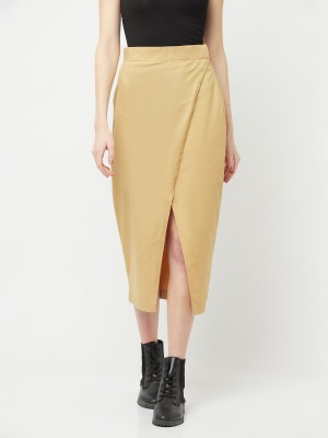 CRIMSOUNE CLUB Solid Women Regular Beige Skirt