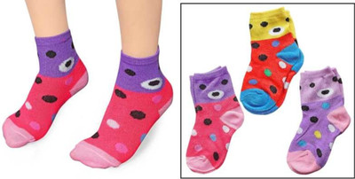 FIRMED STRING Girls Solid, Printed, Animal Print Mid-Calf/Crew(Pack of 3)