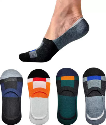 FATON Men Printed Low Cut(Pack of 4)