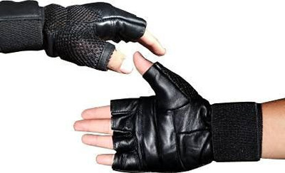 DreamPalace India Leather Netted Riding Gloves for Biking Riding Gloves(Black)