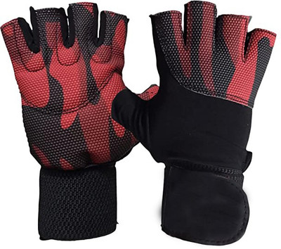 DreamPalace India Half Finger, Hand Riding, Cycling, Bike Motorcycle Gloves Riding Gloves(Red)
