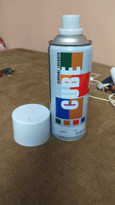 Cube Spary Paint White Spray Paint 600 ml(Pack of 1)