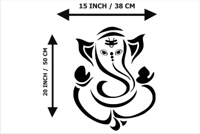 Design Decor 38.1 cm Ganesh Ji Wall Stickers for Living Room, Bedroom, Office Self Adhesive Sticker(Pack of 1)