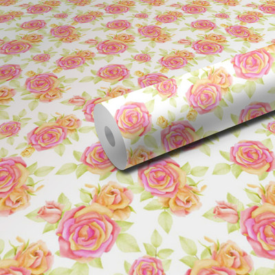 WallDaddy 299.72 cm L-Paper Rose Self Adhesive Sticker(Pack of 1)