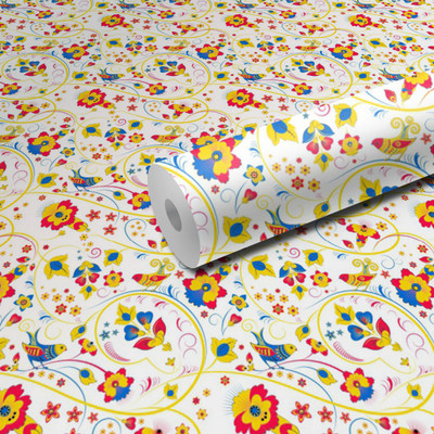 DSticker 300 cm L-Sparrow Flower Self Adhesive Sticker(Pack of 1)