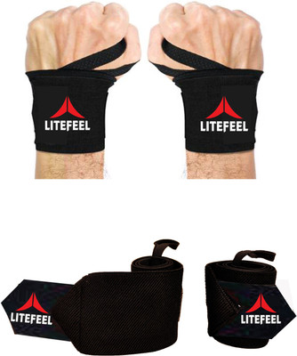 LITE FEEL Black Wrist Support Band For Gym Wrist Support(Black)