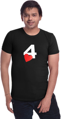 AmborisH Self Design Men Round Neck Black T-Shirt