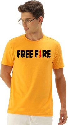 Colourful india Printed Men Round Neck Yellow T-Shirt