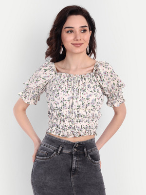 Deshi Girl Casual Printed, Floral Print Women Multicolor Top
