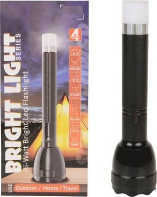 ECOSKY Brite light flashlight with 4 modes High watt bright led flashlight Torch(Black, 18 cm, Rechargeable)