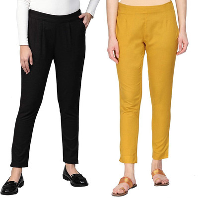 fheo Regular Fit Women Black Trousers