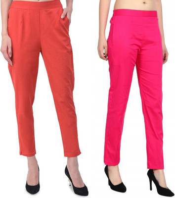 fheo Regular Fit Women Red Trousers