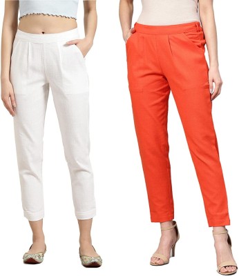 fheo Regular Fit Women White Trousers