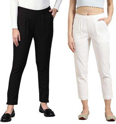 fheo Regular Fit Women Black Trousers