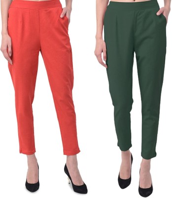 fheo Regular Fit Women Red Trousers