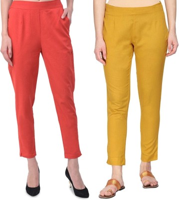 fheo Regular Fit Women Red Trousers