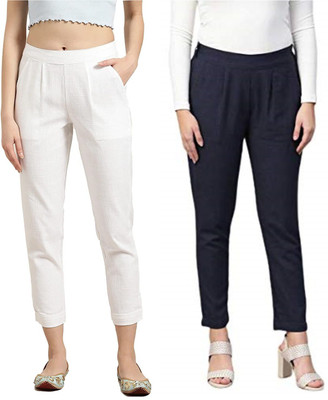 fheo Regular Fit Women White Trousers