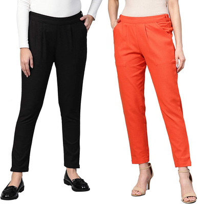 fheo Regular Fit Women Black Trousers