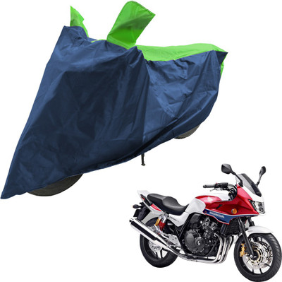 RiderShine Two Wheeler Cover for Honda(CB 400, Blue, Green)