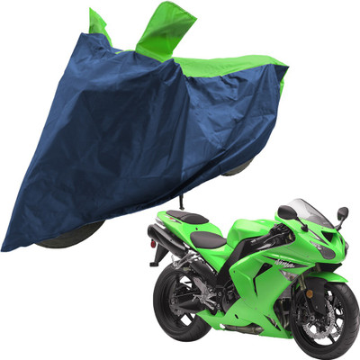 RiderShine Two Wheeler Cover for Kawasaki(Ninja ZX 10R, Blue, Green)