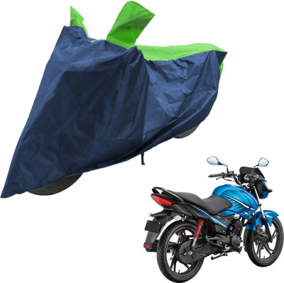 RiderShine Two Wheeler Cover for Hero(Glamour FI, Blue, Green)