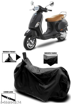 KEDIT Two Wheeler Cover for Vespa(Vespa VXL 150, Black)