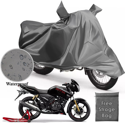 Atoray Waterproof Two Wheeler Cover for TVS(Apache RTR 200 4V, Grey)
