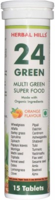 Herbal Hills 24 Green 15 Tablets Multi Green Superfood made with Organic Ingredients(15 Tablets)