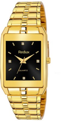 REDUX MW-418 Black Dial Golden Stainless Steel Chain Analog Watch  - For Men