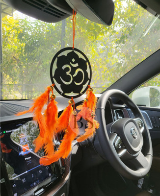 Dream Catcher Om Car Hanging Om Orange Colour Car Hanging ~ Handmade Wall Hanging Car Hanging Ornament(Pack of 1)