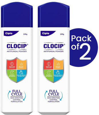 Cipla Clocip Antifungal Powder(2 x 100 g)