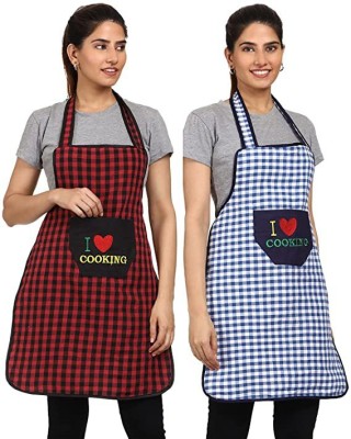 Flipkart SmartBuy Cotton Home Use Apron - Free Size(Red, Blue, Pack of 2)