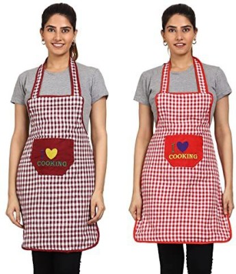 Flipkart SmartBuy Cotton Home Use Apron - Free Size(Maroon, Red, Pack of 2)