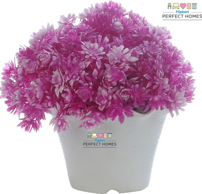 Flipkart Perfect Homes Artificial Flower Pot for Home, Office And Garden Decor Purple Wild Flower Artificial Flower  with Pot(6 inch, Pack of 1, Flower with Basket)