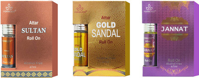 FORMLESS Sultan, Sandal & Jannat 7ml Each Roll On Floral Attar(Gold Musk)
