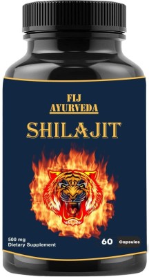 FIJ AYURVEDA Shilajit/Shilajeet Capsule for Vigor & Vitality - 60 Capsules