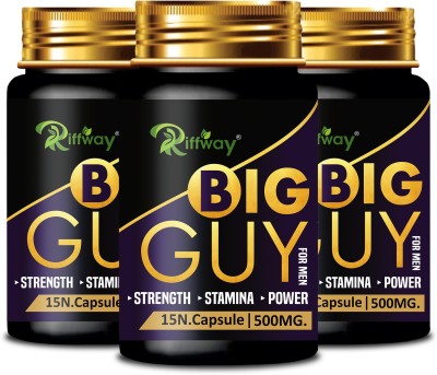 Riffway Big Guy Organic Pill | Heigher Male Self-Esteem Improve Stamina(Pack of 3)