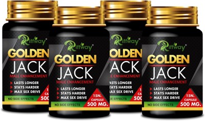 Riffway Golden Jack Natural Medicine For Long Timing Bigger Harder Male Orgasm(Pack of 4)