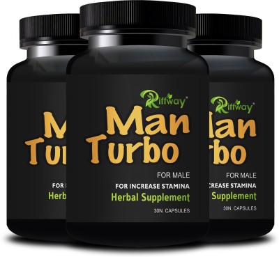 Riffway Man Turbo Natural Pill | Heigher Male Self-Esteem & Improves Stamina(Pack of 3)