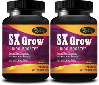 Riffway SX Grow Ayurvedic Formula | Heigher Male Self-Esteem Improve Stamina(Pack of 2)