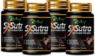 Riffway SX Sutra Natural Supplement For Long Timing Bigger Harder Male Orgasm(Pack of 4)