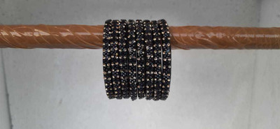 ATLOYAL Glass Pearl Bangle Set(Pack of 8)