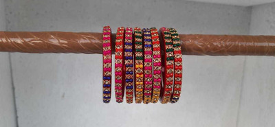 ATLOYAL Glass Bangle Set(Pack of 8)