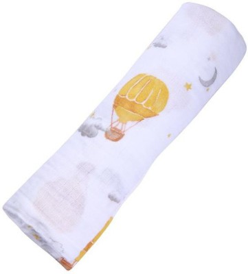 Malabar Baby Printed Crib Swaddling Baby Blanket for  Mild Winter(Cotton, White)