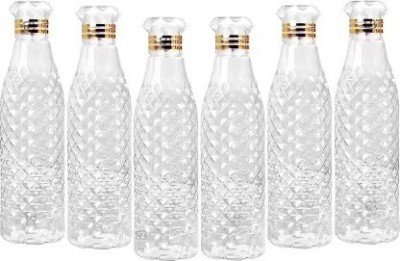 Mitral Enterprises water bottles 1 litre set of 6, bottles for fridge, Transparent,1000ml 1000 ml Bottle(Pack of 6, White, Plastic)