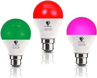mg lights 9 W Basic Arbitrary B22 LED Bulb(Red, Blue, Green, Pack of 3)