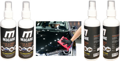 M3CARE Liquid Car Polish for Windscreen, Exterior, Headlight, Bumper, Chrome Accent, Dashboard, Leather, Metal Parts(800 ml, Pack of 4)