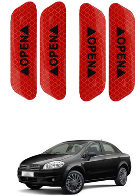 PECUNIA Plastic Car Door Guard(Red, Pack of 4, Fiat, Linea)