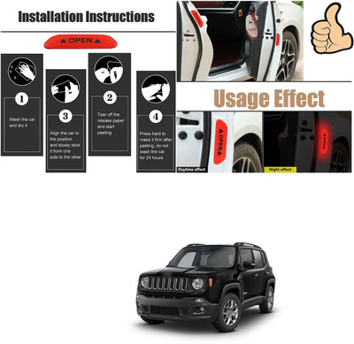 PROEDITION Car Stickers Warning Strip Tape Sign Car Door Sticker Safety Warning Mark 9 5 mm x 5 m Red Reflective Tape(Pack of 4)